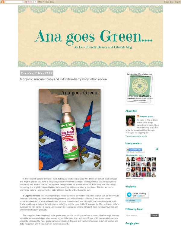 Great review from Ana Goes Green